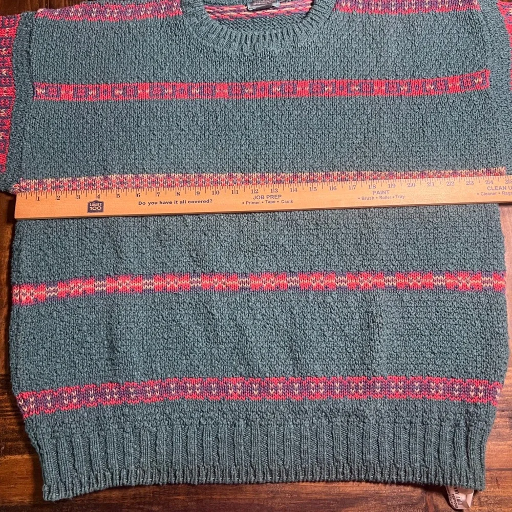 Vintage‎ Woolrich Mens Large Cotton Crewneck Sweater Made in USA Striped Blue